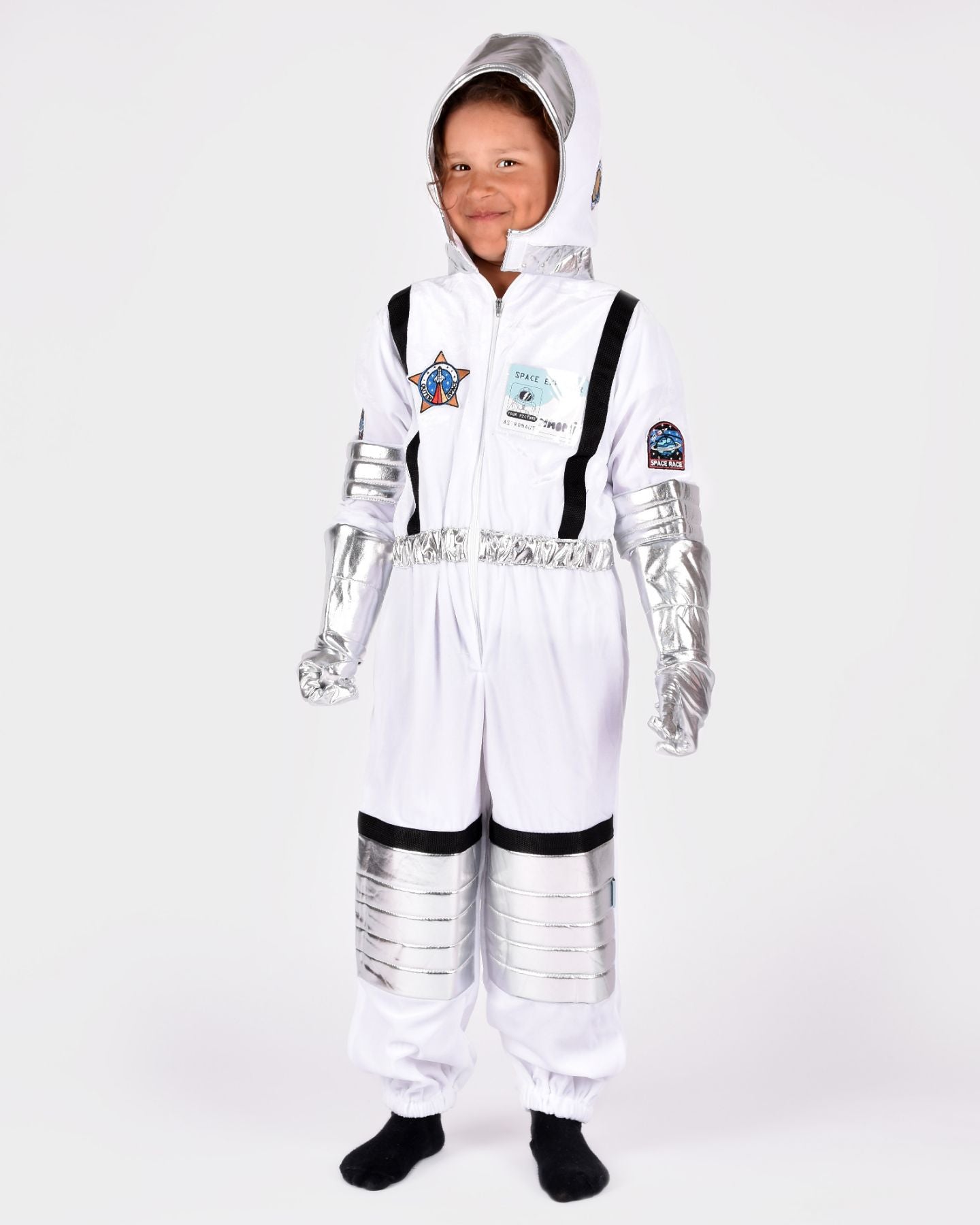 Den Goda Fen Verkleedkledij Astronaut Kostuum - 110cm - 4 jaar - Wit