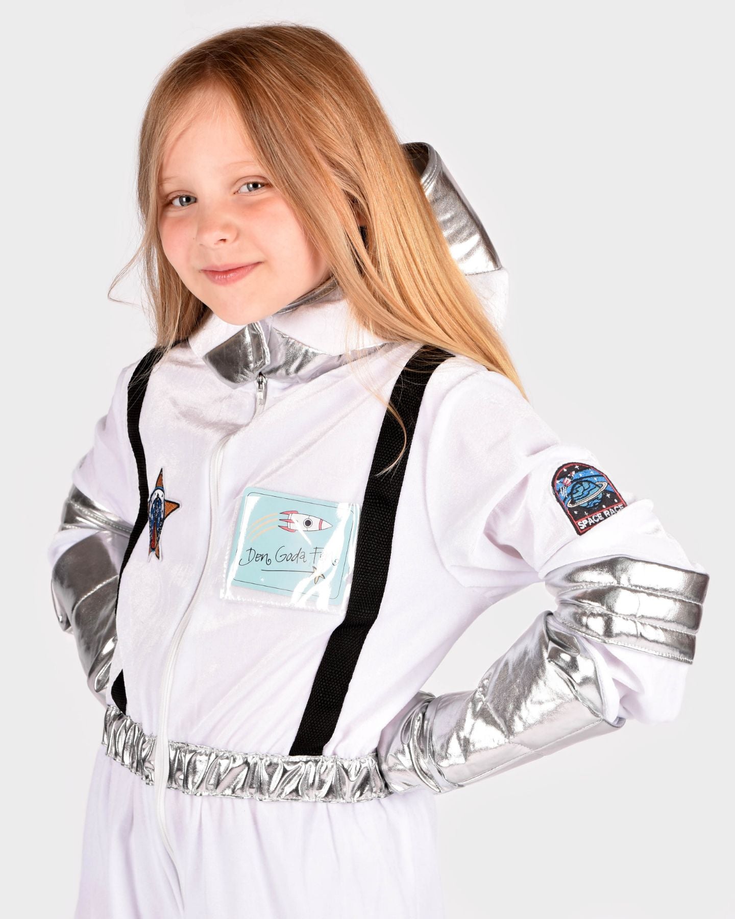 Den Goda Fen Verkleedkledij Astronaut Kostuum - 110cm - 4 jaar - Wit