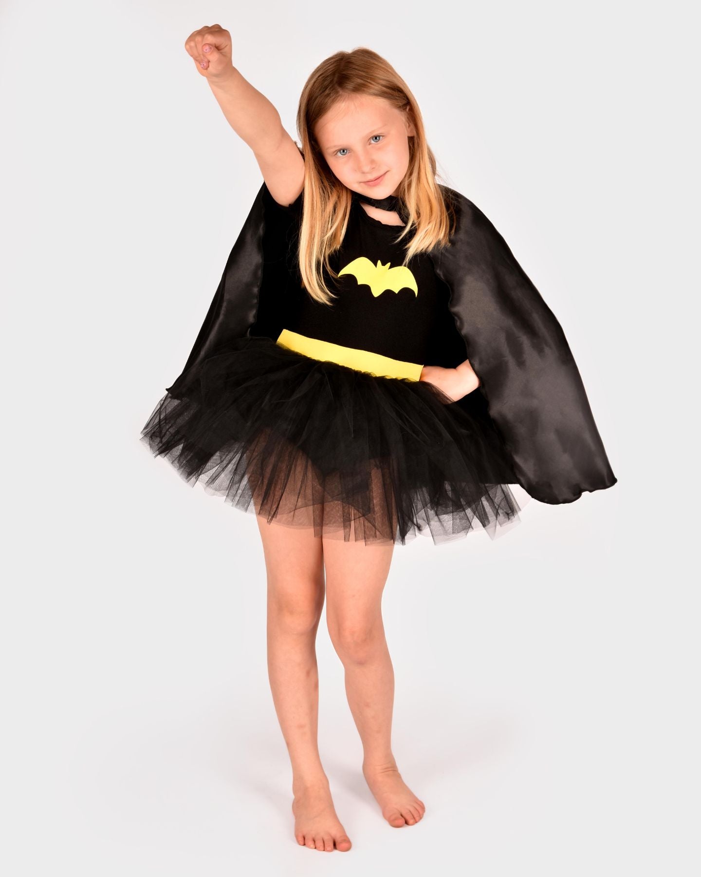 Den Goda Fen Fancy Dress Batgirl - Robe tutu avec cape - 110-116cm - 4-6 ans - Noir