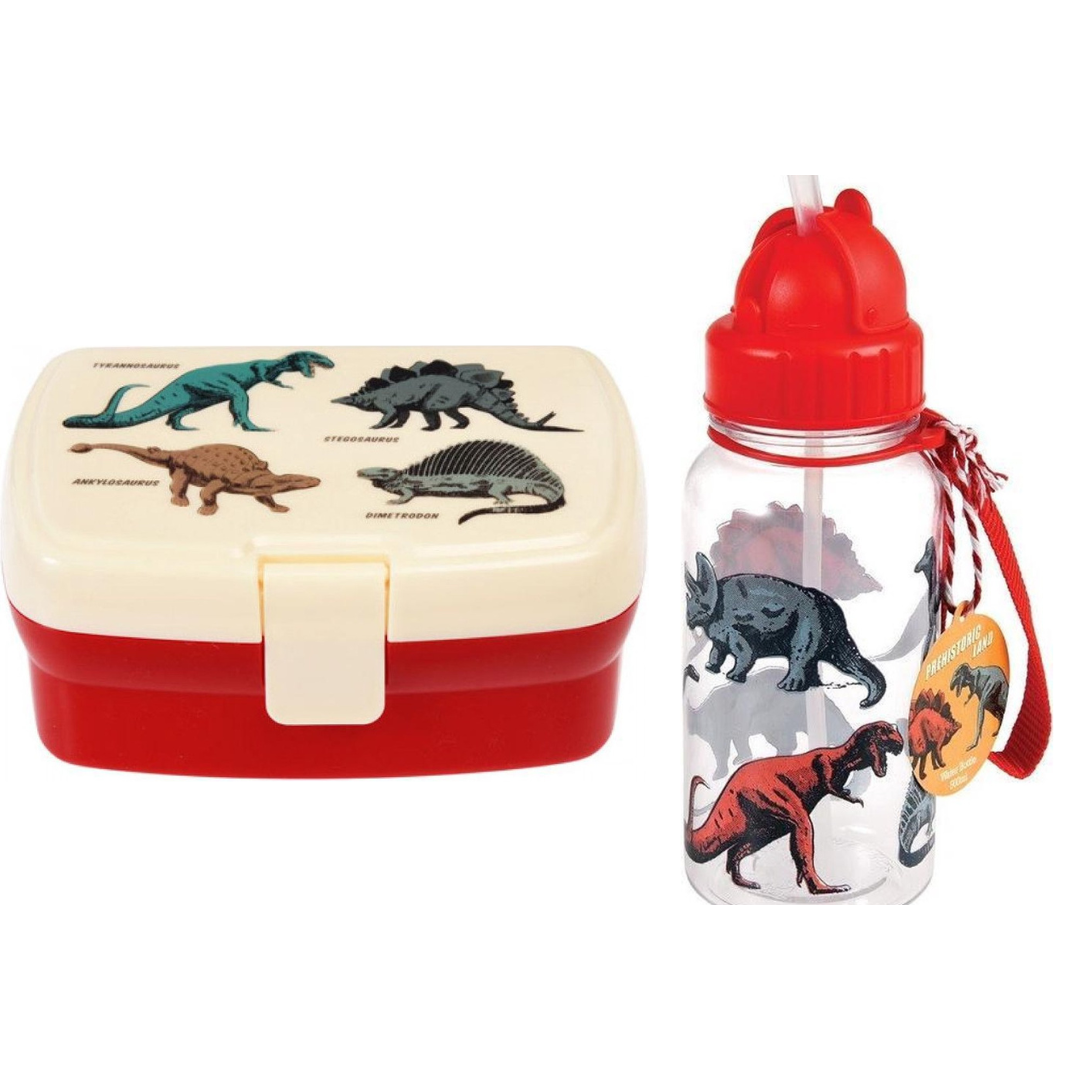 Rex London Lunch box set avec boîte à lunch / gourde / boîtes à collations (3 pièces) - Dinosaure