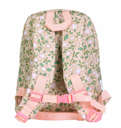 A Little Lovely Company Back to school set - Rugzak/Drinkfles/4 Snackdozen/Lunchbox - Bloesems Roze