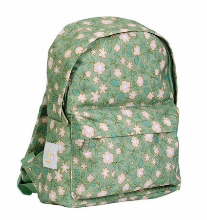 A Little Lovely Company Back to school - Rugzakje - Bloesems Saliegroen