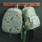 A Little Lovely Company Back to school set - Rugzak/Drinkfles/4 Snackdozen/Bentobox - Bloesems Saliegroen