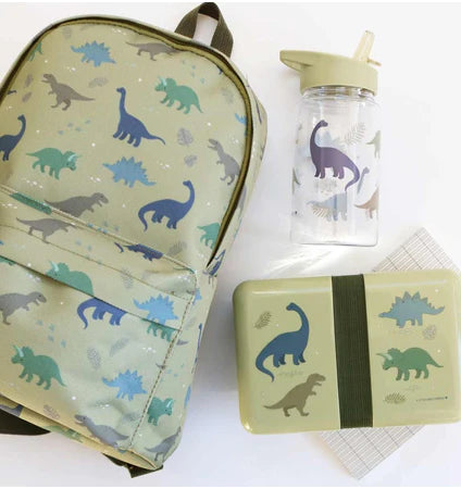 A Little Lovely Company Back to school set - Rugzak/Drinkfles/4 Snackdozen/Bentobox - Dinosaurussen