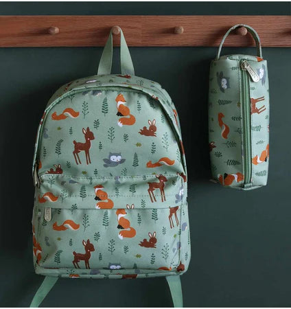 BEAU by Bo A Little Lovely Company Back to school set - Rugzak/Drinkfles RVS/4 Snackdozen/Lunchbox - Bosvriendjes