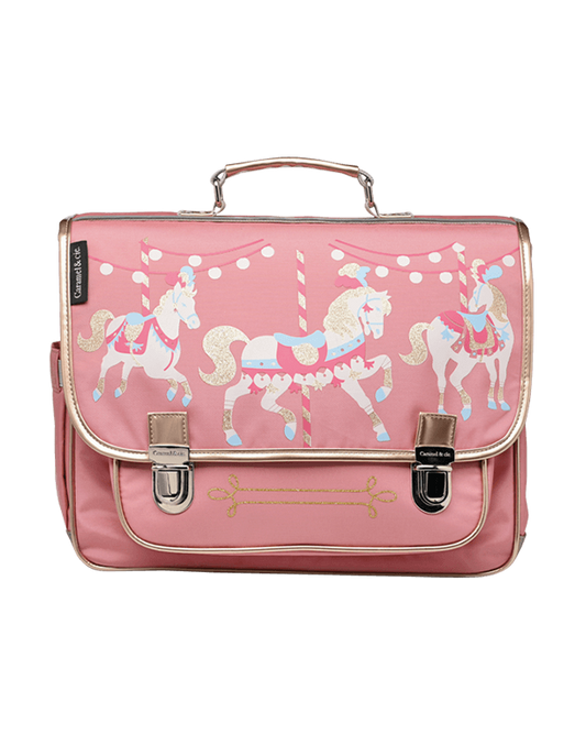 Caramel &amp; Cie Cartable/Cartable Carrousel - Rose