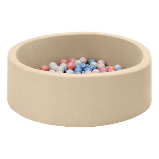 Jupiduu Ball Pool Ø115xh25cm - einschließlich 300 Bälle - dunkles Beige