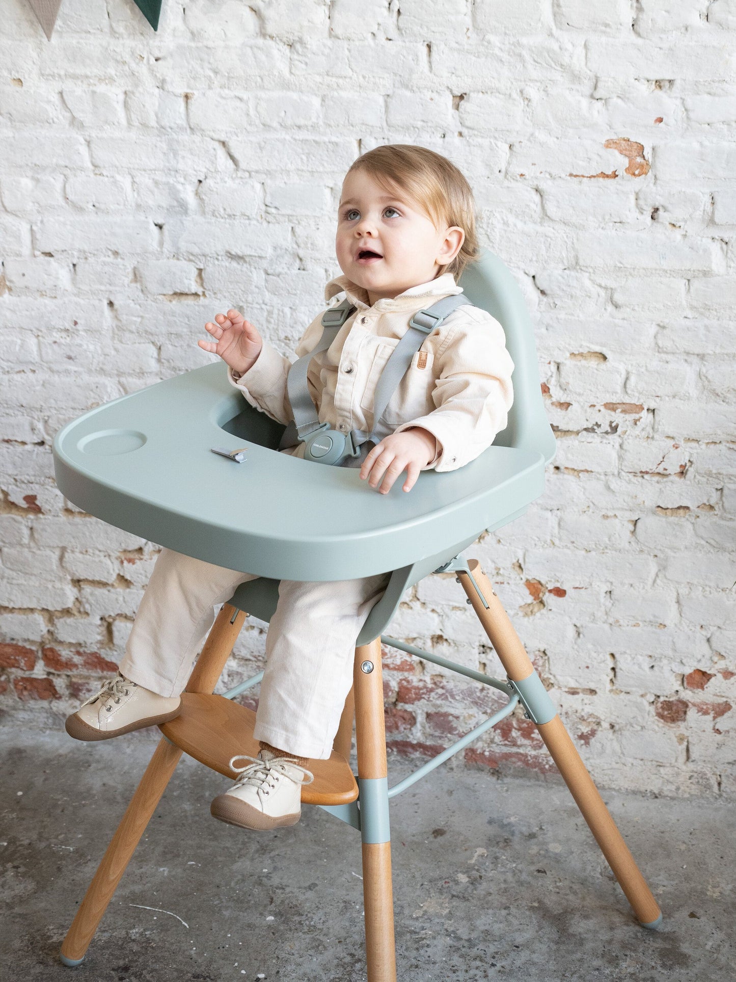 Childhome 2-in-1 High Chair - 2 Height Positions - 6 Months to 6 Years - Mint Green