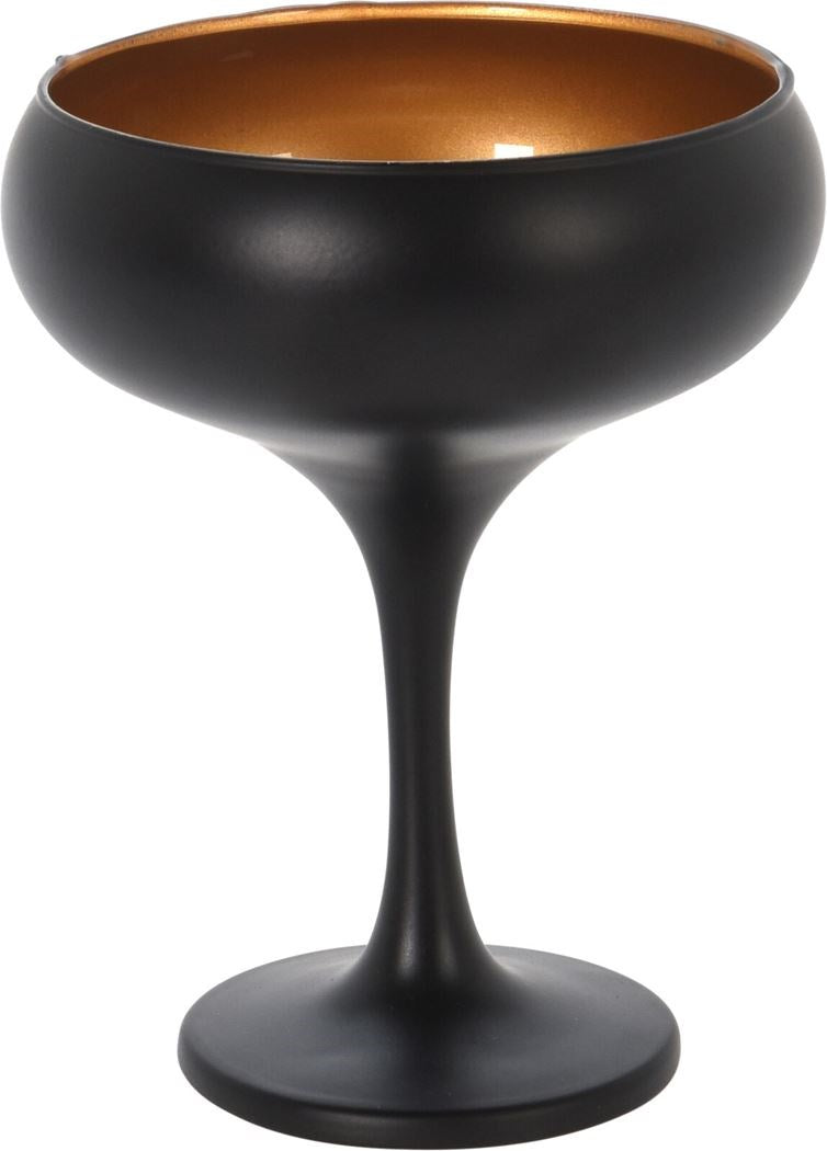 Home & Styling Cocktailglas coupe - 250ml - Ø11xH13cm - Zwart/Goud