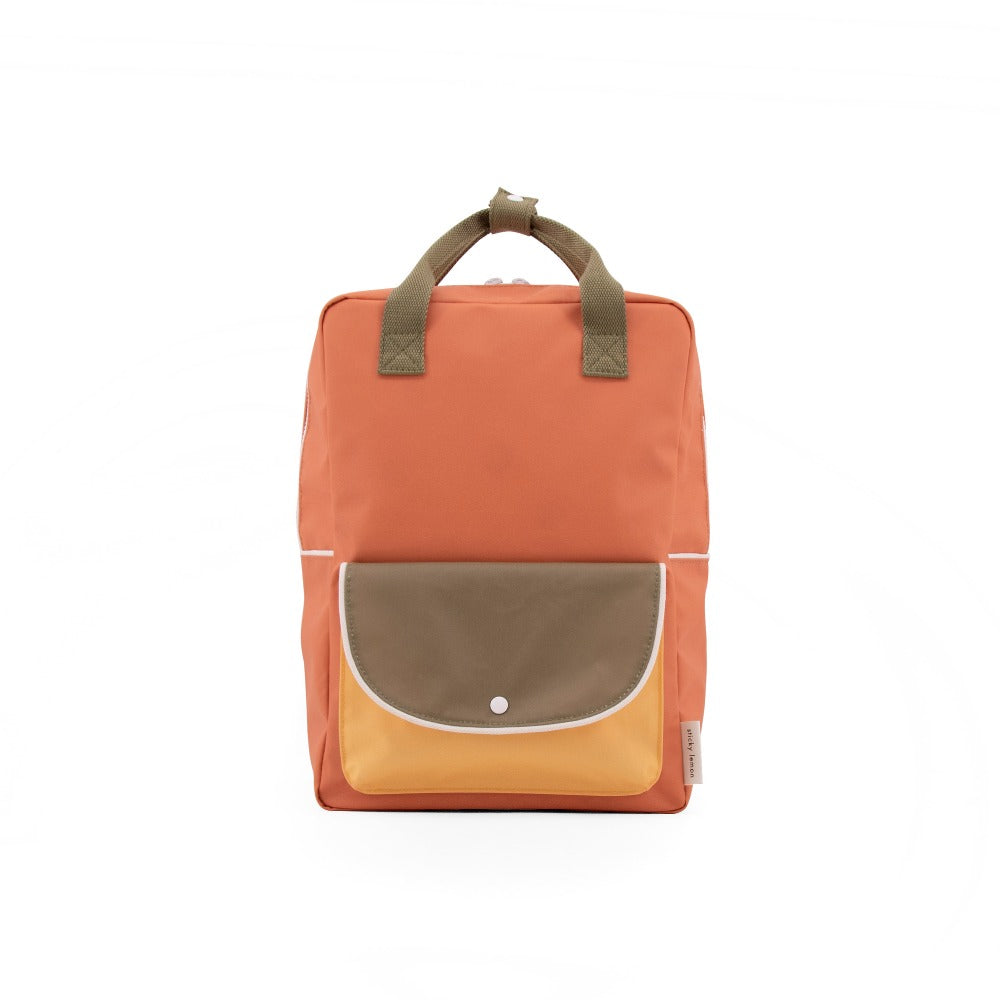 Sticky Lemon Backpack/Boekentas Large Wanderer - Faded Orange | Seventies Green | Retro Yellow