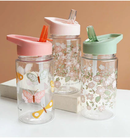 A Little Lovely Company Back to school set - Rugzak/Drinkfles/4 Snackdozen/Lunchbox - Bloesems Saliegroen