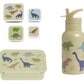 A Little Lovely Company Back to school set - Drinkfles RVS/4 Snackdozen/Bento box - Dinosaurussen