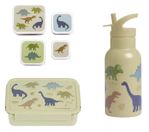 BEAU by Bo Sticky lemon boekentas + A little lovely company back to school set Dinosaurus