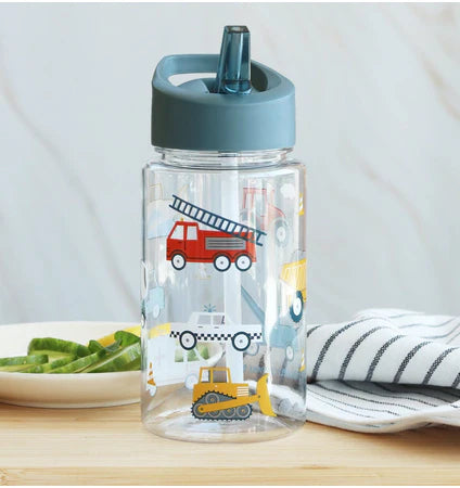 Bundel A Little Lovely Company Back to school set - Drinkfles/4 Snackdozen/RVS Lunchbox - Voertuigen