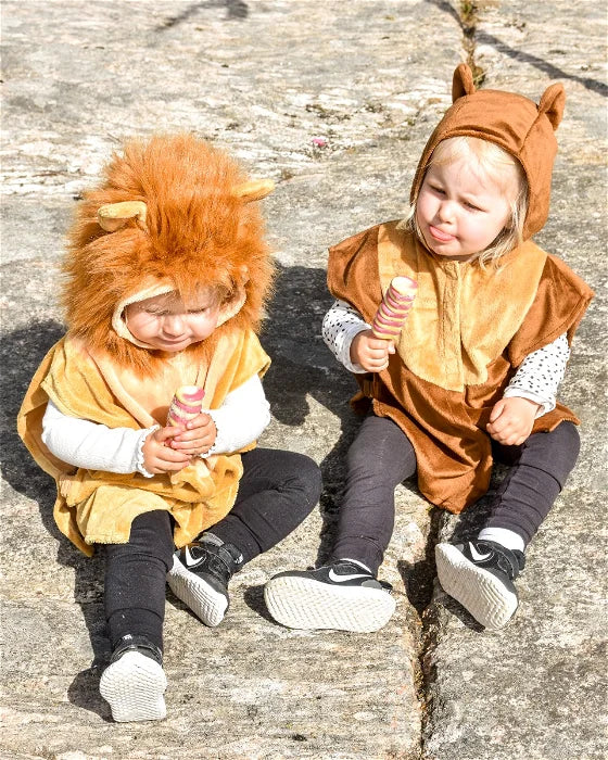 Déguisement Den Goda Fen Lion - Mini cape avec capuche - 86-110cm - 1-4 ans - Marron