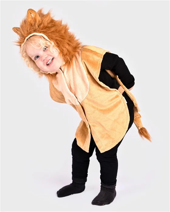 Déguisement Den Goda Fen Lion - Mini cape avec capuche - 86-110cm - 1-4 ans - Marron