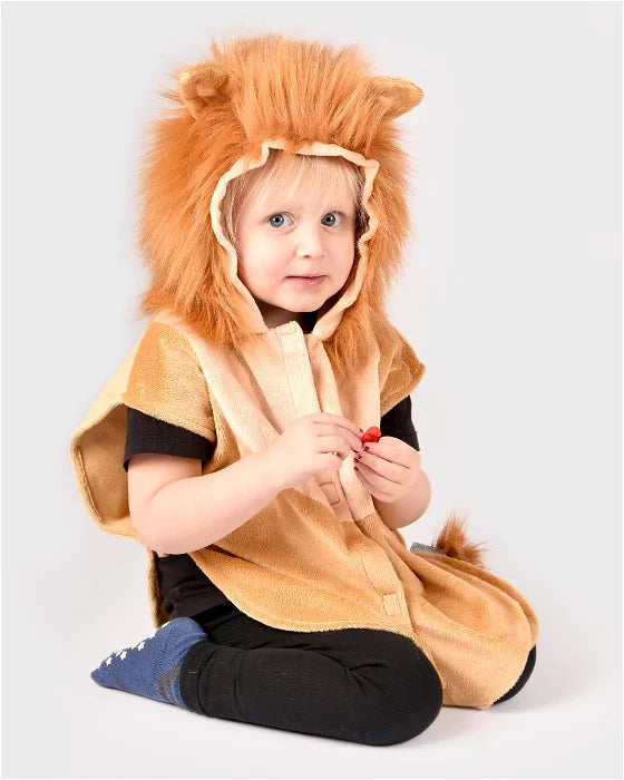 Déguisement Den Goda Fen Lion - Mini cape avec capuche - 86-110cm - 1-4 ans - Marron