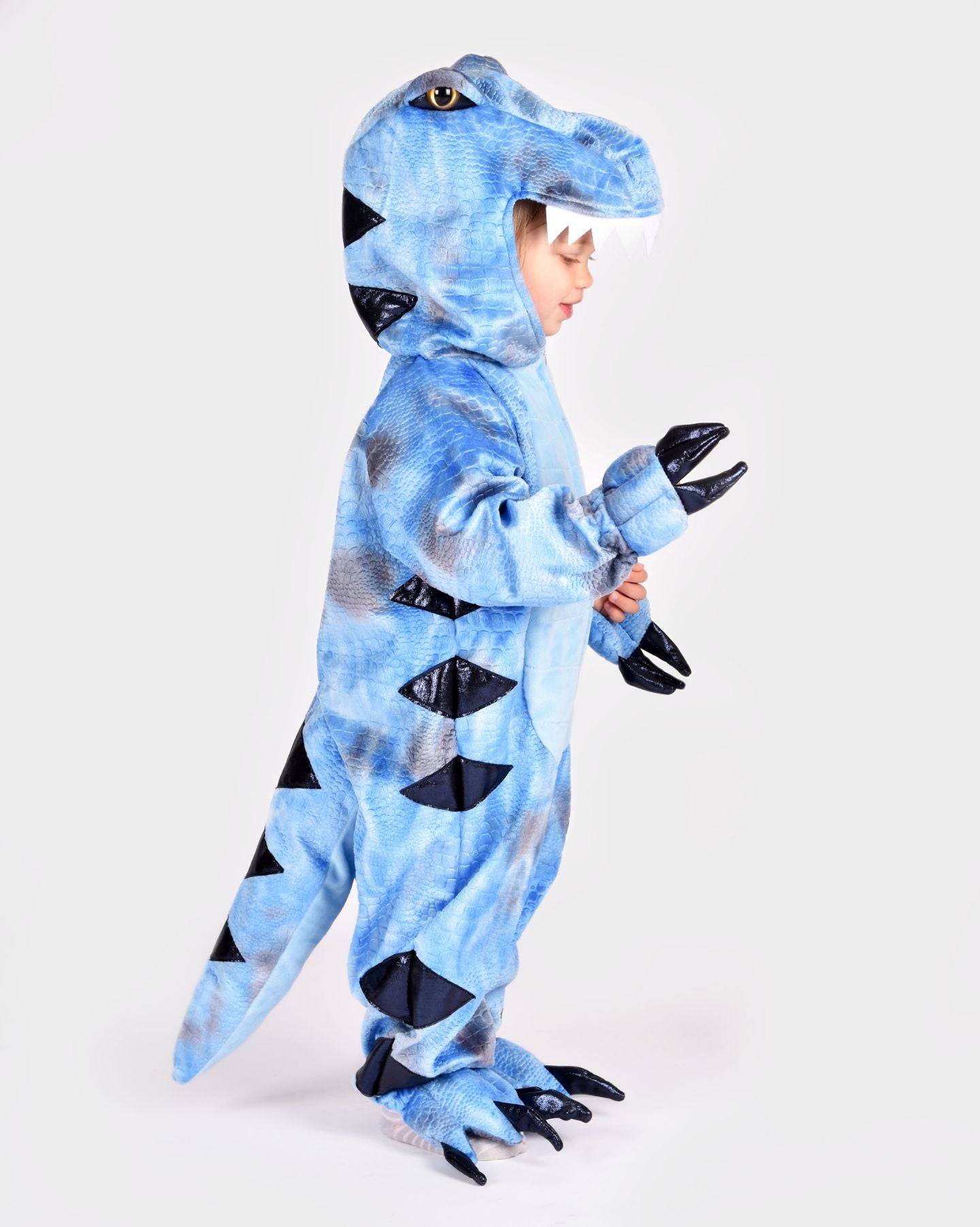 Den Goda Fen Verkleedkledij Dinosaur T-Rex Jumpsuit - 98-104cm - 3-4 jaar - Blauw