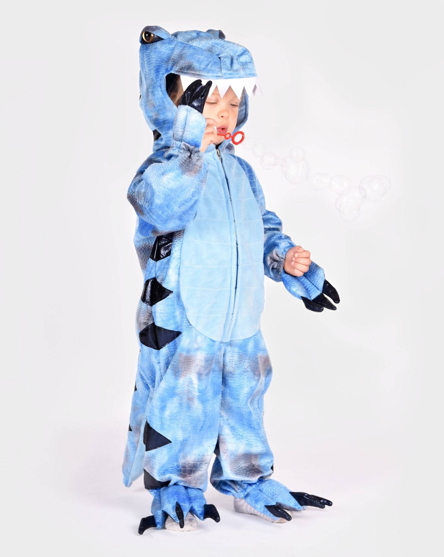 Den Goda Fen Verkleedkledij Dinosaur T-Rex Jumpsuit - 98-104cm - 3-4 jaar - Blauw