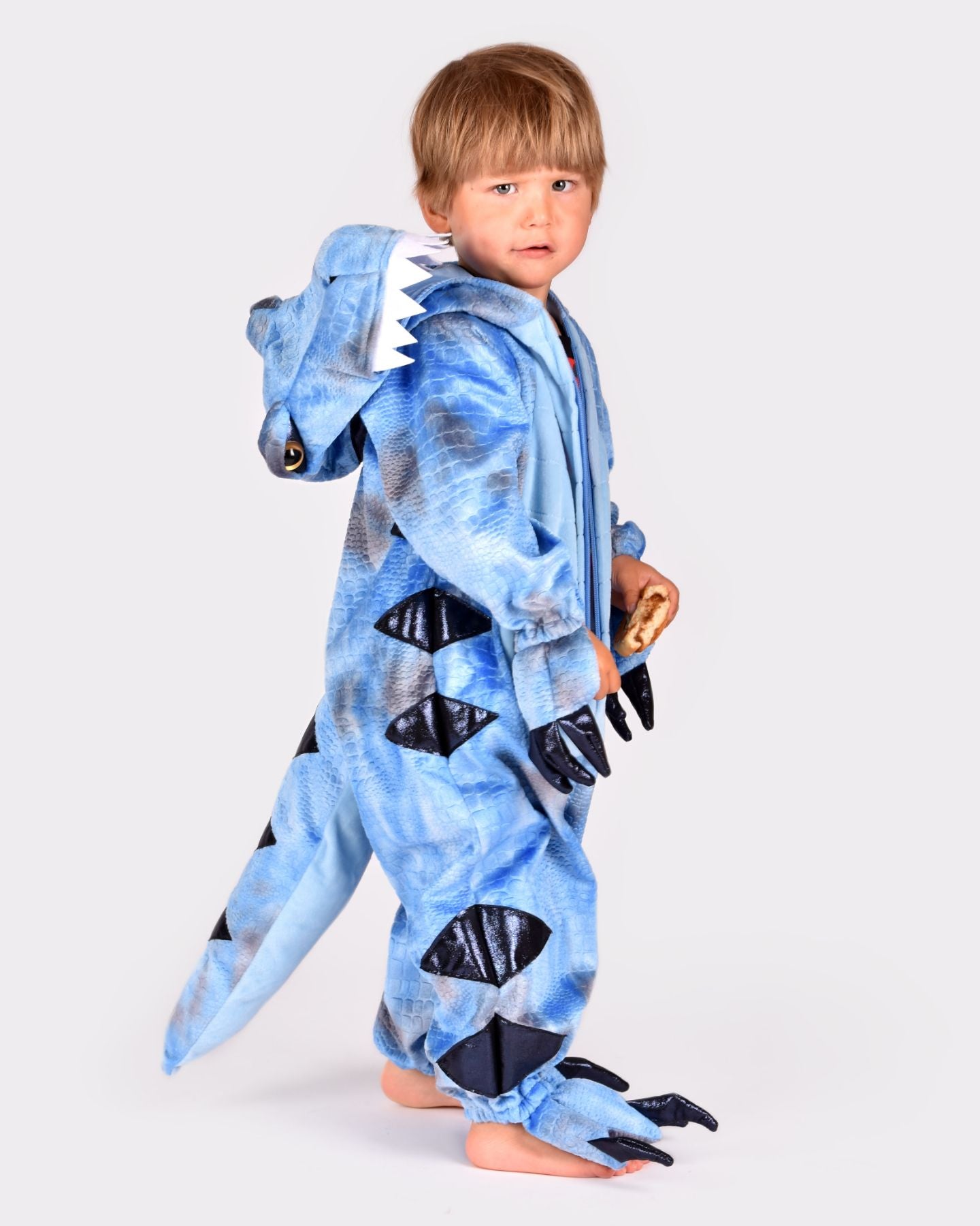 Den Goda Fen Verkleedkledij Dinosaur T-Rex Jumpsuit - 98-104cm - 3-4 jaar - Blauw