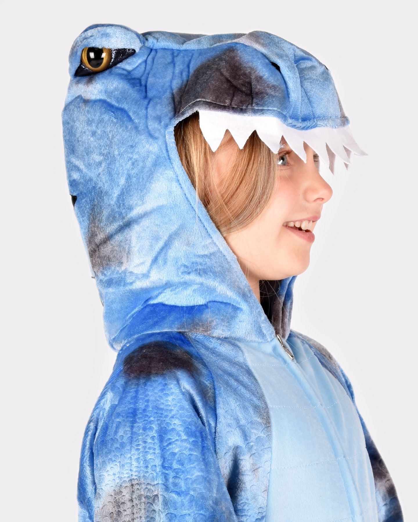 Den Goda Fen Verkleedkledij Dinosaur T-Rex Jumpsuit - 98-104cm - 3-4 jaar - Blauw