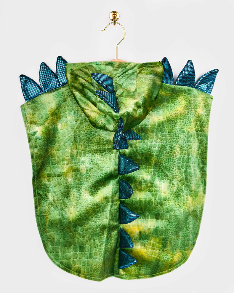 Den Goda Fen Verkleedkledij Dinosaurus - Mini cape met capuchon - 86-110cm - 1-4 jaar - Groen