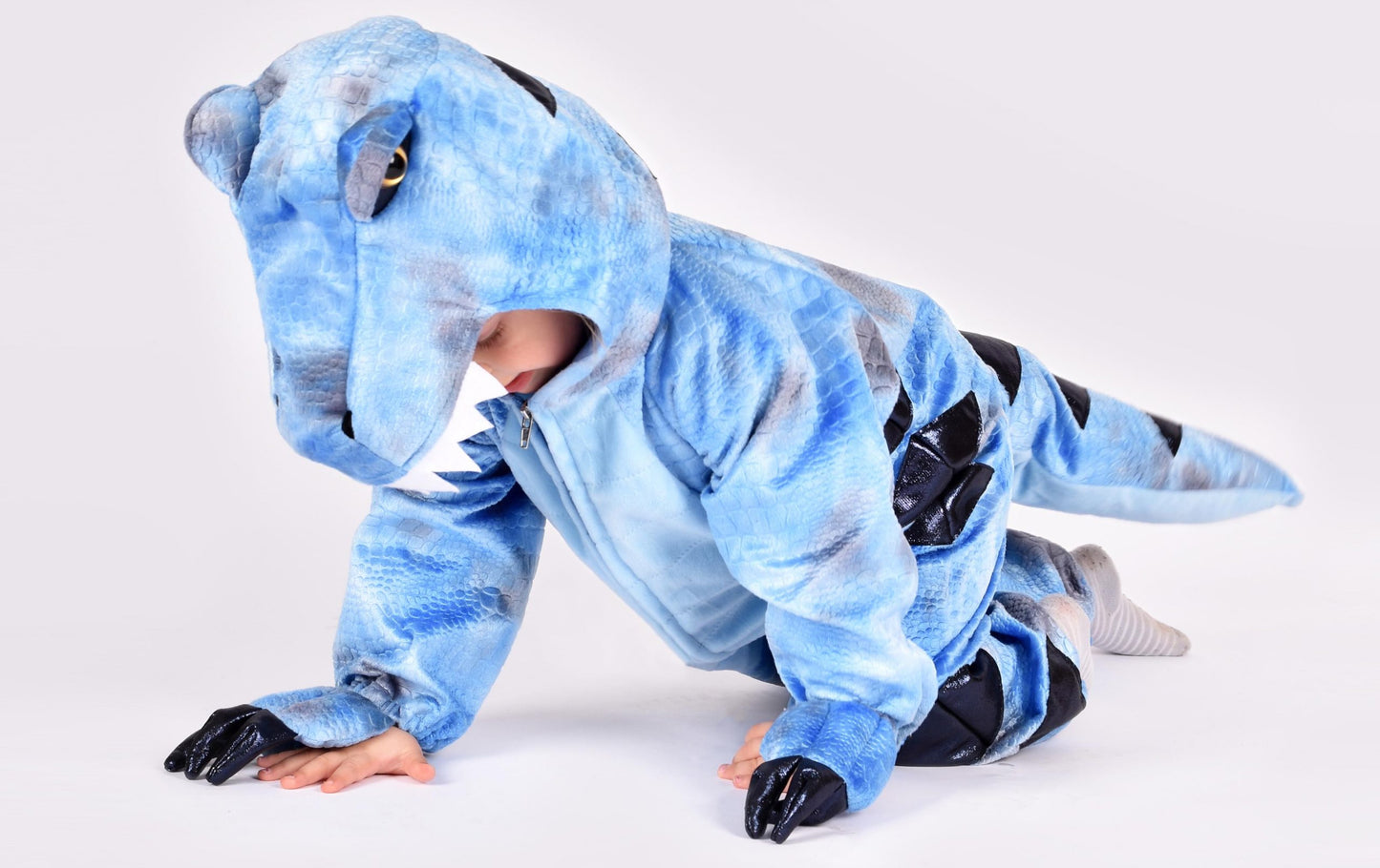 Den Goda Fen Verkleedkledij Dinosaur T-Rex Jumpsuit - 98-104cm - 3-4 jaar - Blauw