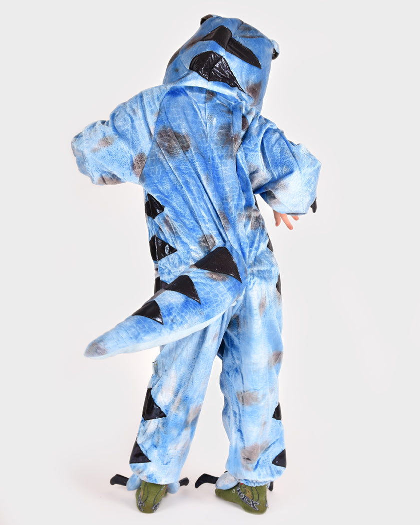 Den Goda Fen Verkleedkledij Dinosaur T-Rex Jumpsuit - 98-104cm - 3-4 jaar - Blauw