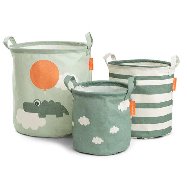 Done by Deer Opbergmand - Set van 3 - Happy Clouds - Green