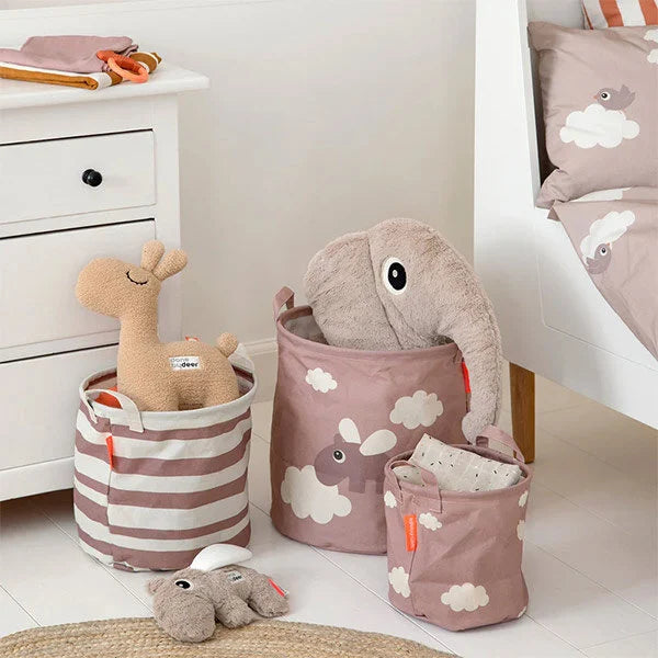 Done by Deer Storage Basket - Set of 3 - Happy Clouds - Powder