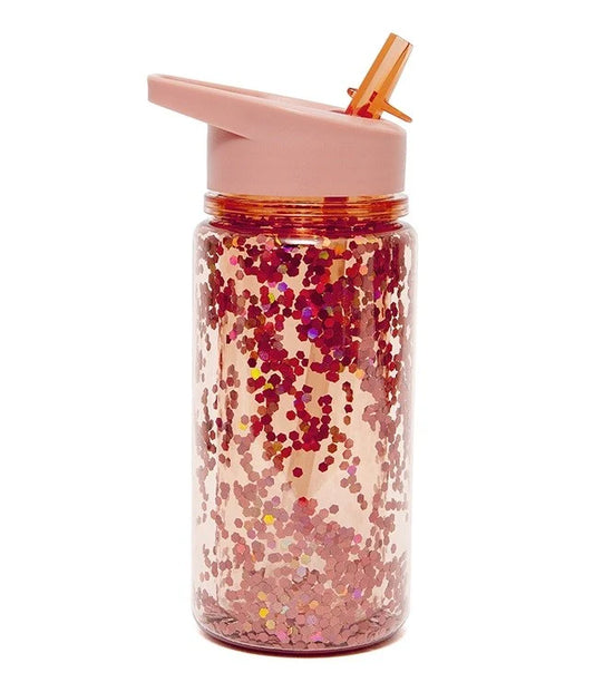 Petit Monkey Drinkfles Glitter - Peach Blossom