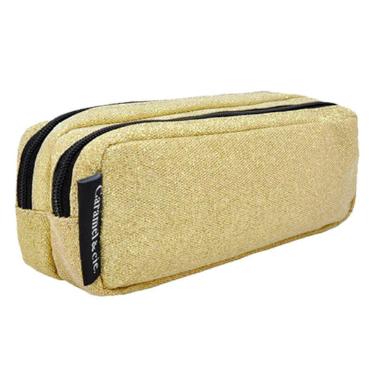 Caramel &amp; Cie Pencil Case Gold glitter - Double 