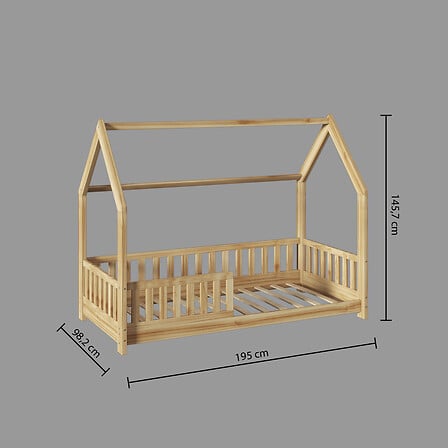 Atmosphera Kids cot hut - 90 x 190 cm - Bed - Tent bed with bottom - With protective edge