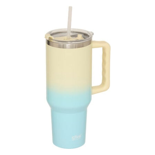 5Five Thermo Drinkbeker 1,2L - Roestvrij - Geel/Blauw