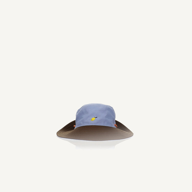 Chapeau de soleil Sticky Lemon - Chapeau d'été pour enfants - 54 CM - Chapeau de seau - Chapeau de soleil - Violet fleuri + vert terre