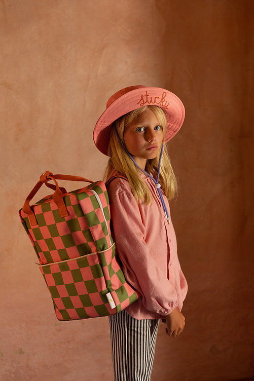 Sticky Lemon Sun hat - Zomer Kinderhoed - 54 CM - Vissershoed - Zonnehoed - Pink flower + willow brown