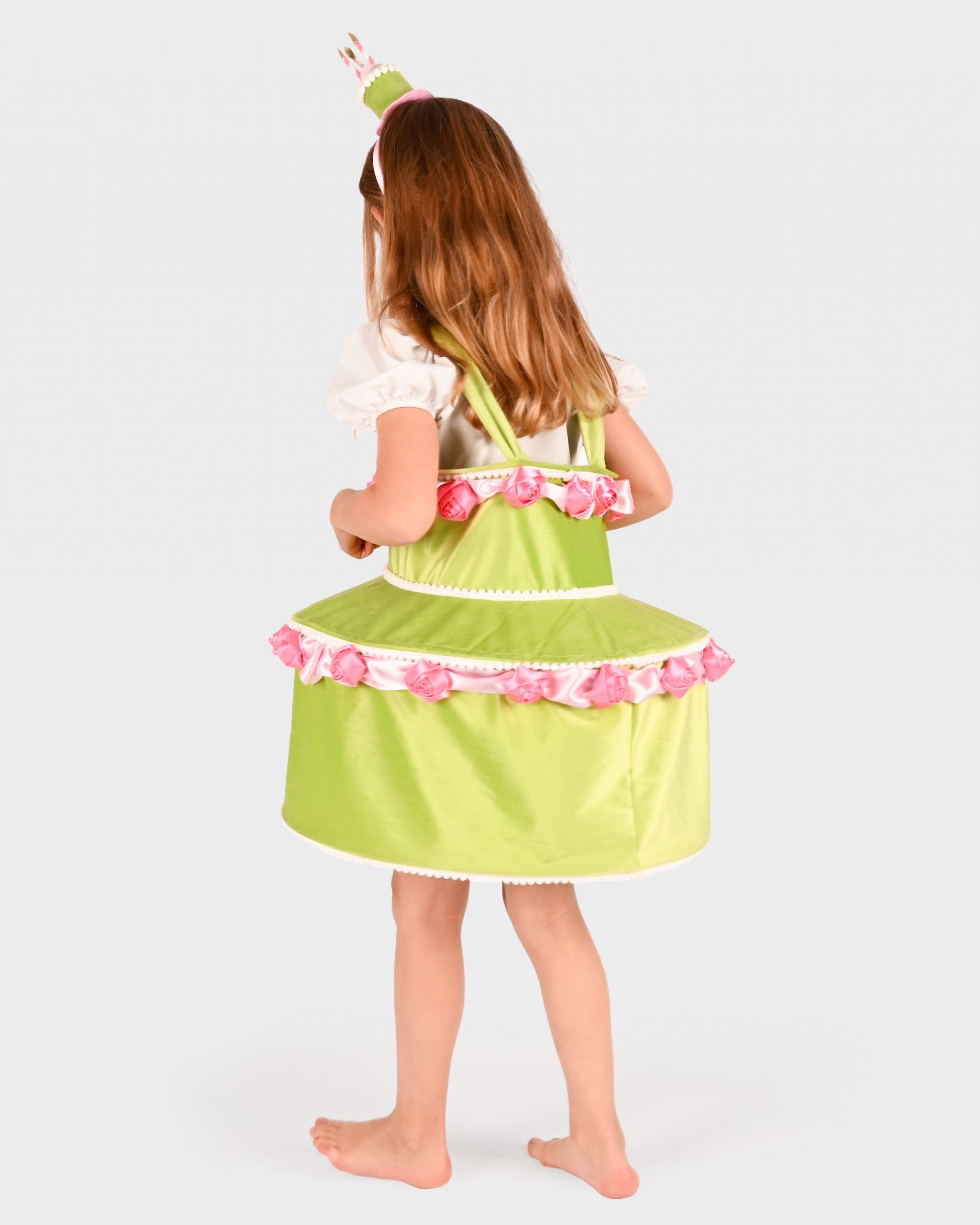 Den Goda Fen Verkleedkledij Cake Jurk met diadeem - 110-116cm - 4-6 jaar