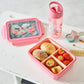 Petit Monkey Bentobox + Drinkfles Fairytale Dragon Back to School set - Pearl Stars/Peony Pink