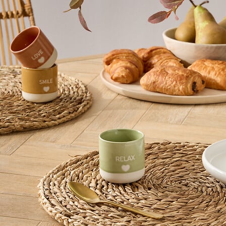 Secret de Gourmet RELAX Kop - Set van 4 stuks - 14cl - Ø6xH11cm - Porselein - Lichtgroen