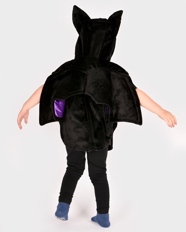 Den Goda Fen Fancy Dress Bat - Mini cape avec capuche - 86-110cm - 1-4 ans - Noir/Violet