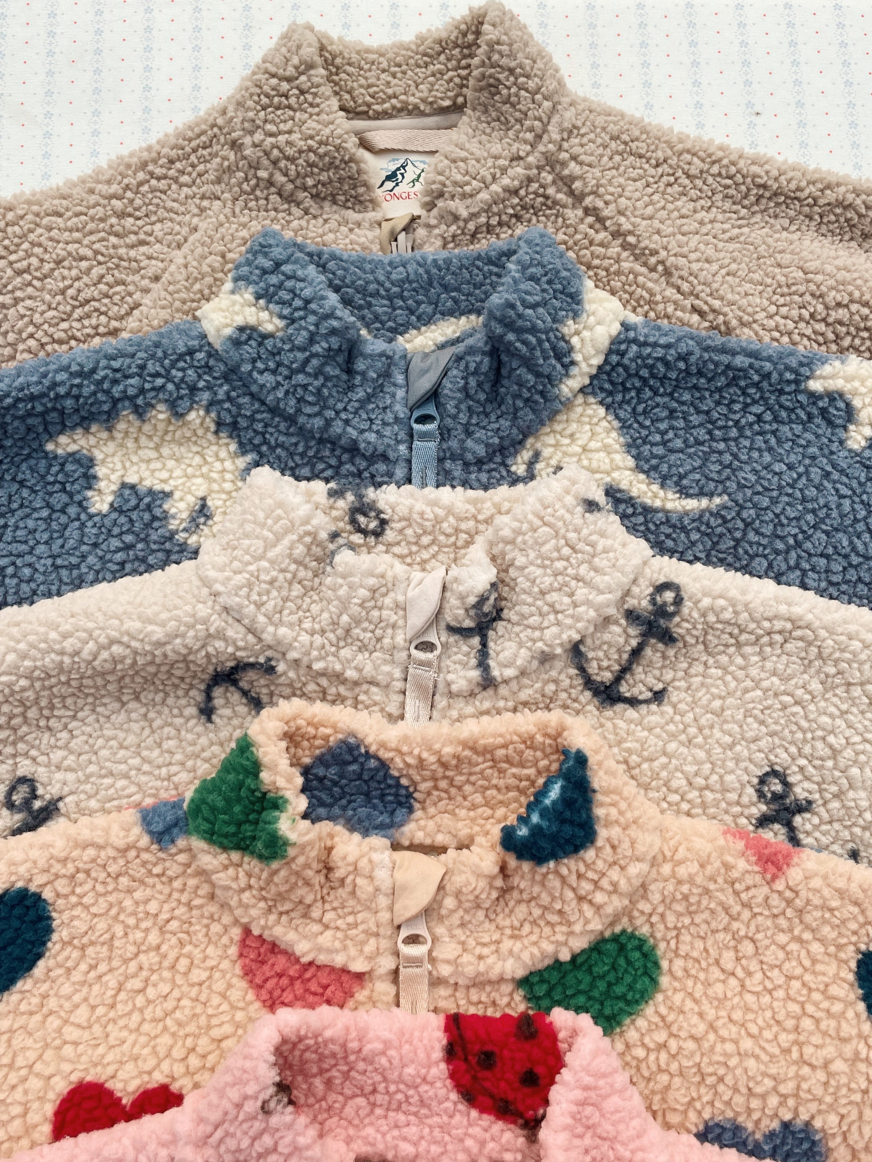 Konges Sløjd Jody Teddy Jacket/Jas met fleece - Dino Mist