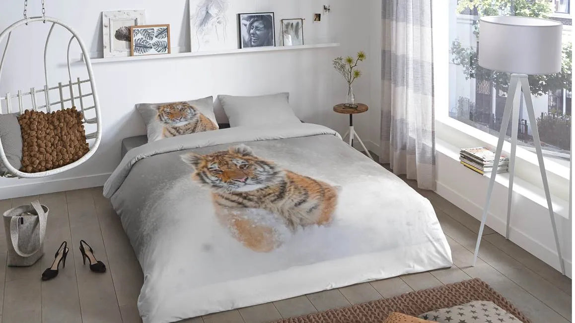 Good Morning Duvet Cover Snow Tiger - Flannel - Multi