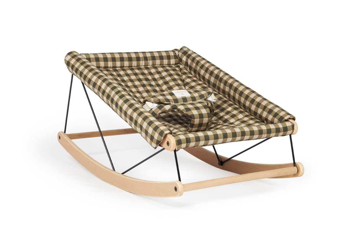 Nobodinoz Growing green transat / rocking chair - Carreaux verts