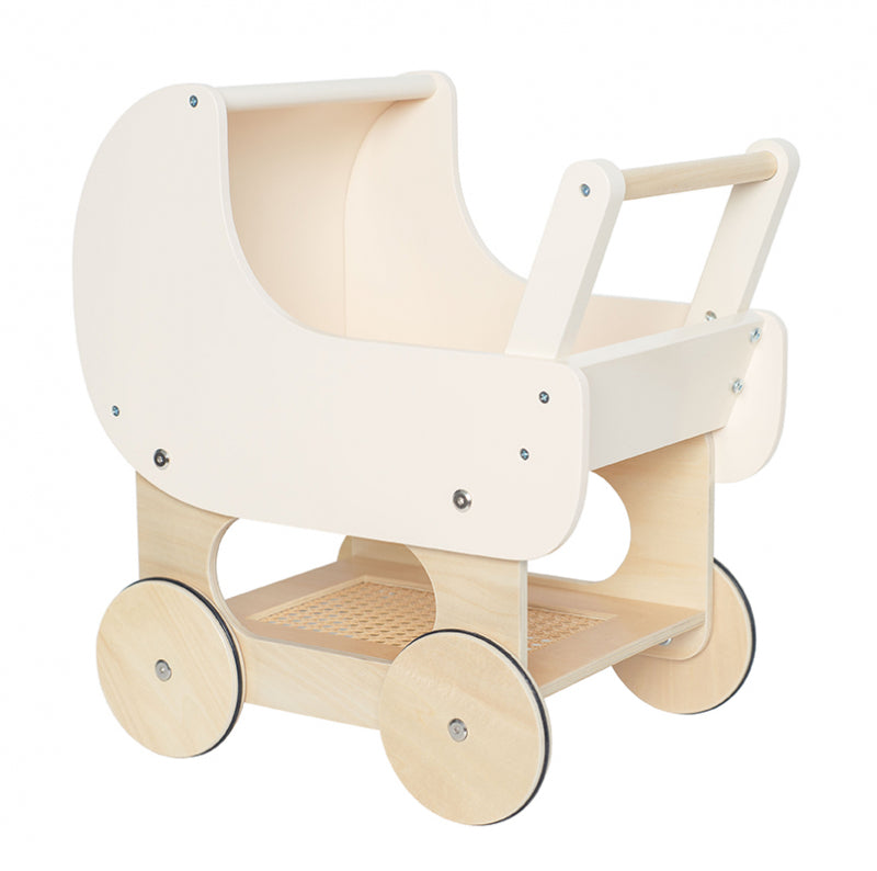 Jabadabado Wooden doll's pram - Cream