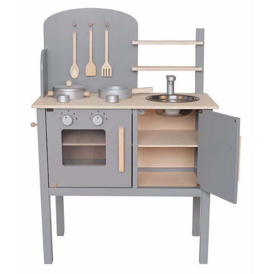 Jabadabado Play Kitchen - Wood - Gray - Children's kitchen