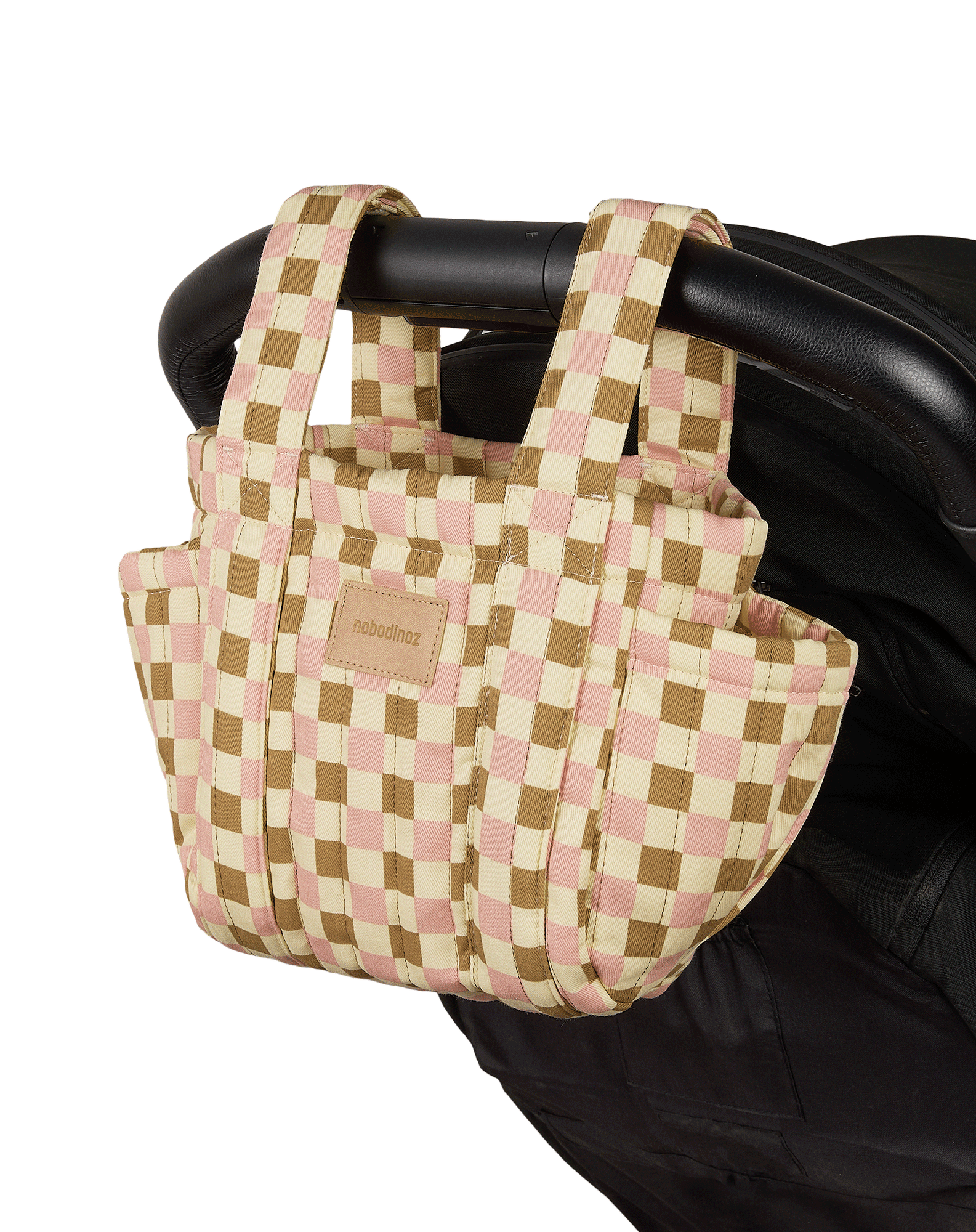 Nobodinoz Hyde Park Kinderwagen organizer 42x22x12cm - Yellow Pink Mosaic