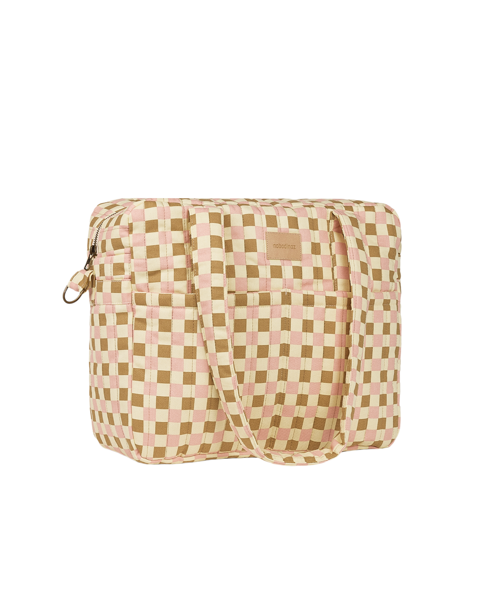 Nobodinoz Hyde Park Waterdichte kinderwagentas/luiertas 38x33x16cm - Yellow Pink Mosaic