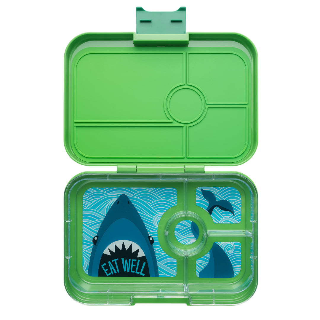 Yumbox Tapas XL Bentobox 4 vakken - 24x17,5x4,5cm - Jurassic Green/Shark Tray