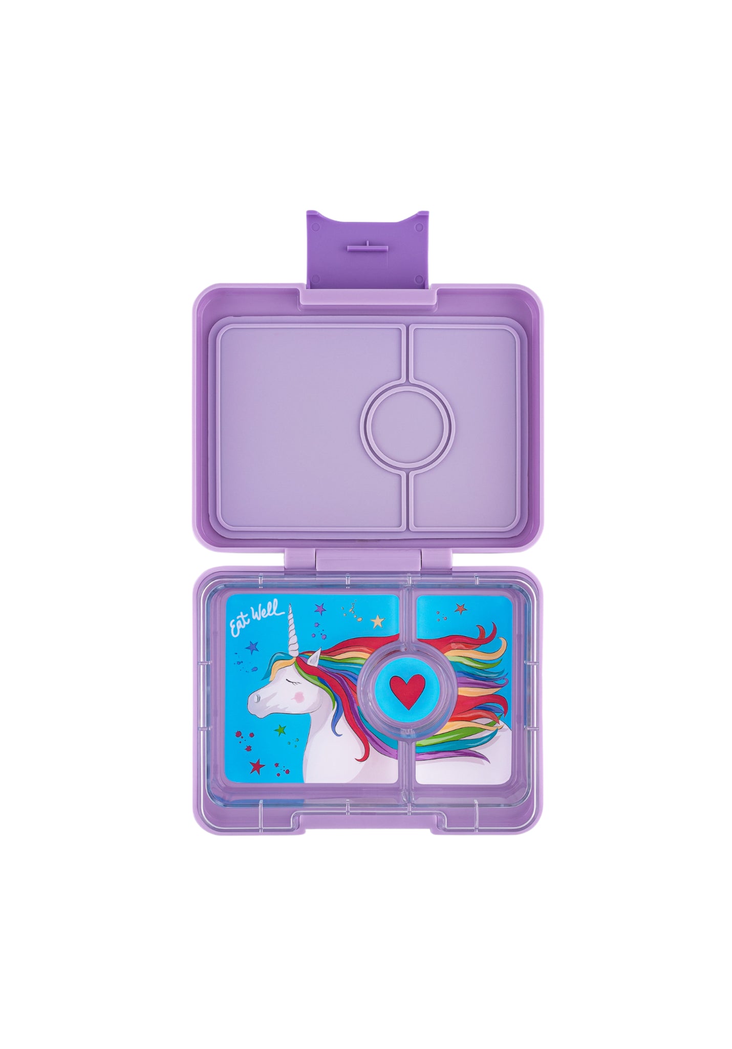Yumbox Bentobox/Snackdoos 3 vakken - 17x13x5cm - Lavande Purple/Unicorn Tray