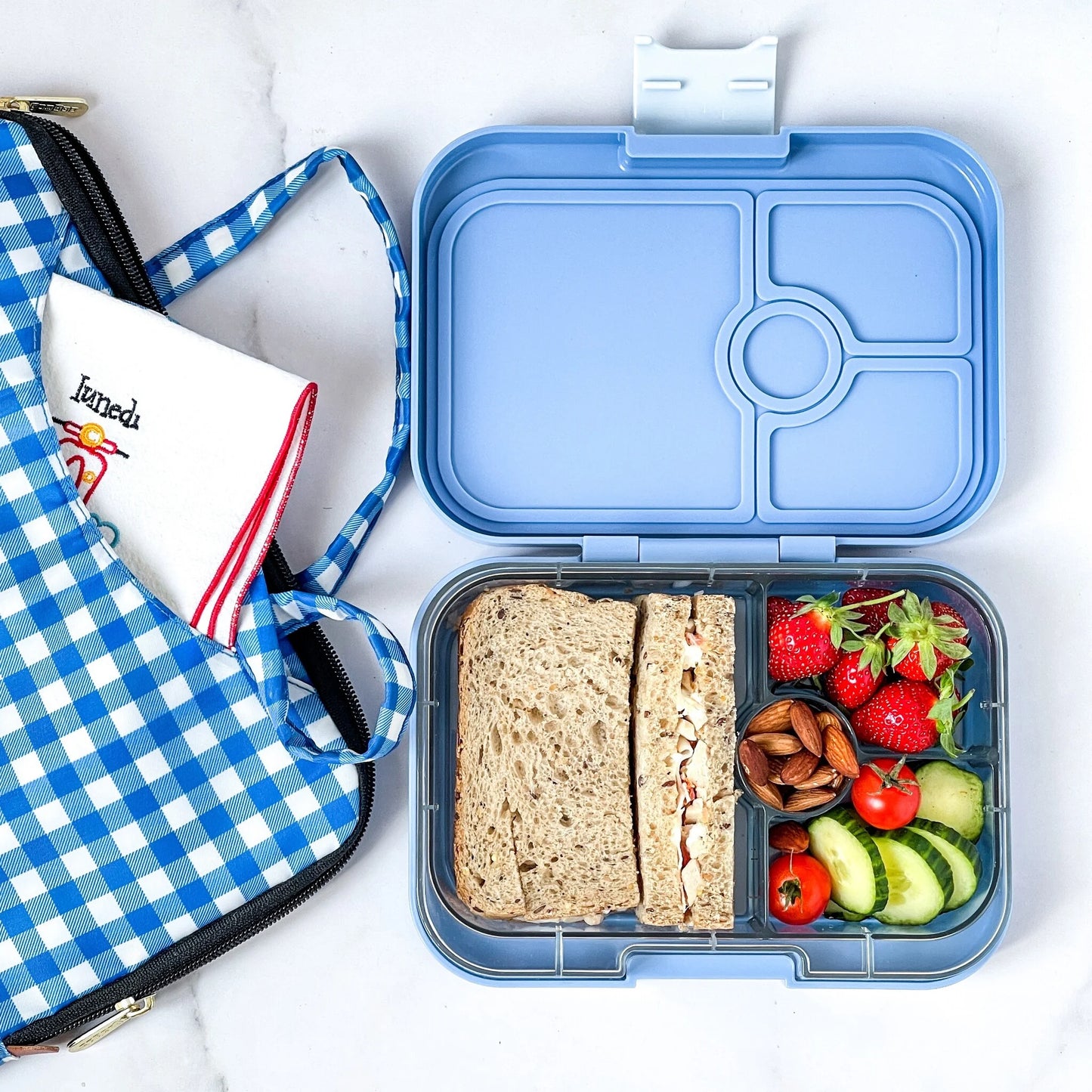 Yumbox Panino Bentobox 4 vakken - 22x15x5cm - Jurassic Green/Dinosaur Tray